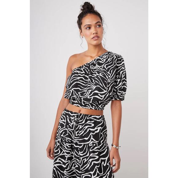 Rails Black and White Evy Top in Contour Lines Size Small - Picture 1 of 11